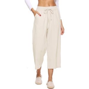 NWOT High Waisted Linen Capris